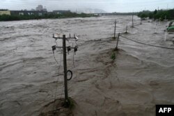 北京门头沟区暴雨成灾永定河泛滥。(2023年7月31日)
