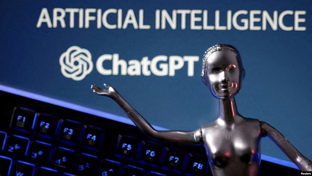 FILE - The ChatGPT logo and the words Artificial Intelligence are seen in this illustration photo taken May 4, 2023.