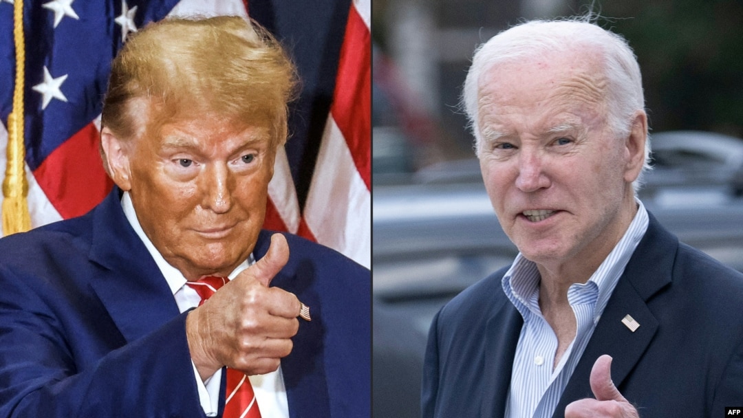ရွေးချယ်ခံသမ္မတ Trump နဲ့ သမ္မတ Biden တို့အား သီးခြားစီတွေ့ရစဉ် (ယခင်ပုံဟောင်း)