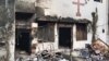 A burnt church is seen on the outskirts of Faisalabad, Pakistan, Aug. 16, 2023, following an attack by Muslim men after a Christian family was accused of blasphemy. 