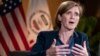 FILE - USAID Administrator Samantha Power speaks during an interview at USAID headquarters in Washington, Aug. 4, 2022. 