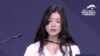 탈북민 맹효심 씨가 15일 ‘인권과 민주주의를 위한 제네바 정상회의’ 연단에 올라 북한 내 장애인이 겪는 고통을 증언했다.