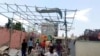 People inspect a damaged playground following an air strike in Mekelle, the capital of Ethiopia's northern Tigray region, Aug. 26, 2022.