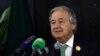 U.N. Secretary-General Antonio Guterres gives a press conference with Prime Minister of Pakistan Muhammad Shehbaz Sharifat the 2022 United Nations climate conference, COP27, in the Red Sea resort of Sharm el-Sheikh, South Sinai, Egypt, Nov. 7, 2022.