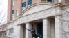 FILE - The Albert V. Bryan Federal Courthouse is seen during the trial of IS member El Shafee Elsheikh, the 'Beatle', in Alexandria, Virginia, on April 5, 2022. 