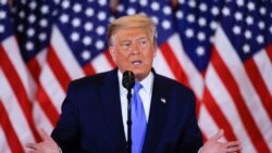 Tổng thống Donald Trump phát biểu tại Nhà Trắng vào tối ngày 3/11/2020.