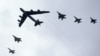 Chiến đấu cơ Mỹ, Nhật, Úc bay đội hình tại căn cứ Andersen Air Force Base, Guam, 2020. Hình minh họa.