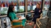 Acting Assistant Secretary of State for Global Public Affairs Elizabeth Trudeau talks with VOA's Navbahor Imamova, State Department, Washington, October 28, 2022