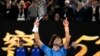 Novak Djokovic of Serbia celebrates after defeating Stefanos Tsitsipas of Greece in the men's singles final at the Australian Open tennis championship in Melbourne, Australia, Jan. 29, 2023.