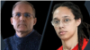 FILE - Americans Paul Whelan and Brittney Griner, both detained in Russia, are seen in a combination photo. 