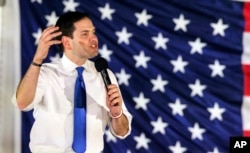 Republican presidential candidate Sen. Marco Rubio, R-Fla., address the crowd at a campaign rally in Ponte Vedra Beach, Fla., March 8, 2016.
