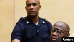 Former Ivory Coast President Laurent Gbagbo attends a confirmation of charges hearing in his pre-trial at the International Criminal Court in The Hague, Feb. 19, 2013.