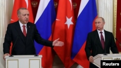 Turkiya Prezidenti Rajab Toyyib Erdog’an va Rossiya Prezidenti Vladimir Putin, Moskva, 23-yanvar, 2019