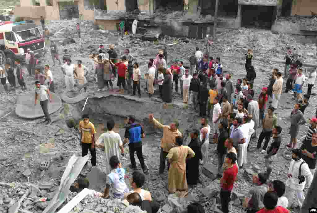 Suriyaning Raqqa shahrida portlash. 7-avgust, 2013-yil.