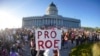 People attend an abortion-rights protest at the Utah State Capitol in Salt Lake City after the Supreme Court overturned Roe v. Wade, June 24, 2022. 