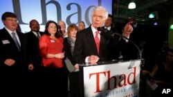 U.S. Senator Thad Cochran, R-Miss., addresses supporters and volunteers at his runoff election victory party, June 24, 2014.