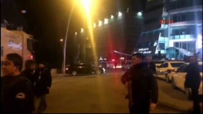 Emergency Vehicles Respond to Scene of Russian Ambassador Shooting