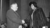 Marian Anderson, right, is shown with Secretary of Interior Harold Ickes before a concert on the steps of the Lincoln Memorial in Washington, D.C. on Easter Sunday, April 9, 1939.