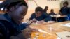 Schoolchildren attended classes at the Sacred Heart College in Johannesburg.