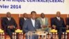 Chadian President Idriss Deby delivers his opening remarks at the special summit of the 10-nation Economic Community of Central African States (ECCAS) in Ndjamena on January 9, 2014 to tackle the sectarian violence wracking the Central African Republic. 