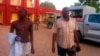 Injured policemen are seen outside Shehu's Palace of Bama, Borno State, Nigeria. May 7, 2013.