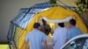 Hospital workers set up equipment outside the Ridgecrest Regional Hospital after a powerful earthquake struck Southern California in the city of Ridgecrest, California, July 4, 2019.