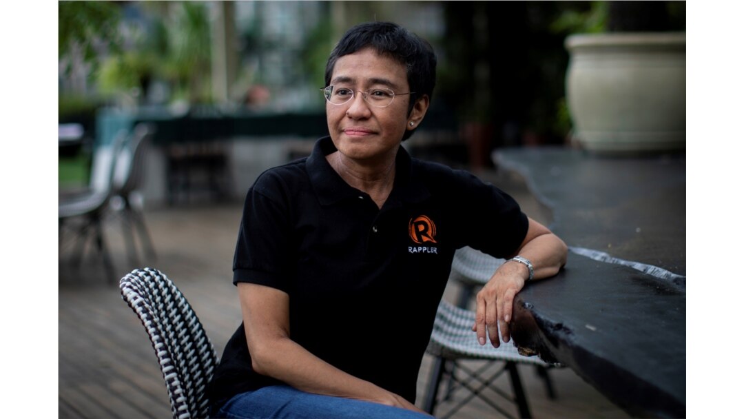 FILE - Filipino journalist and Rappler CEO Maria Ressa speaks during an interview in Taguig City, Metro Manila, Philippines, Oct. 9, 2021.