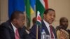 FILE - Tanzanian President Jakaya Kikwete speaks at the extra-ordinary East African Community summit on the Burundi crisis at the State House in Dar es Salaam, Tanzania, May 13, 2015.