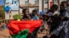 Protesters take to the streets of Burkina Faso's capital, Ouagadougou, Jan. 22, 2022.