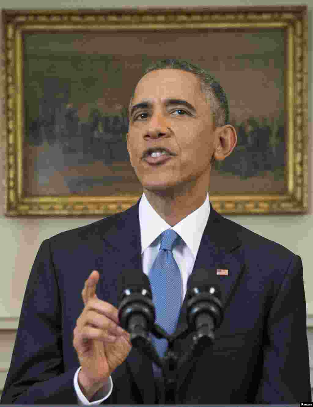 AQSh Prezidenti Barak Obama Kuba bo'yicha yangi siyosatini e'lon qilmoqda, 17-dekabr, 2014-yil.