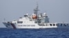 A China Coast Guard vessel patrols at the disputed Scarborough Shoal April 6, 2017. 