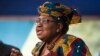 FILE - Nigerian Finance Minister Ngozi Okonjo-Iweala takes part in a discussion on "Challengers of Job-Rich and Inclusive Growth: Growth and Reform Challenges" during the World Bank/IMF Annual Meeting in Washington.