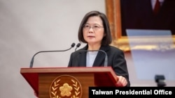 台湾总统蔡英文2022年元旦在总统府大礼堂发表新年谈话（图片来源：台湾总统府）