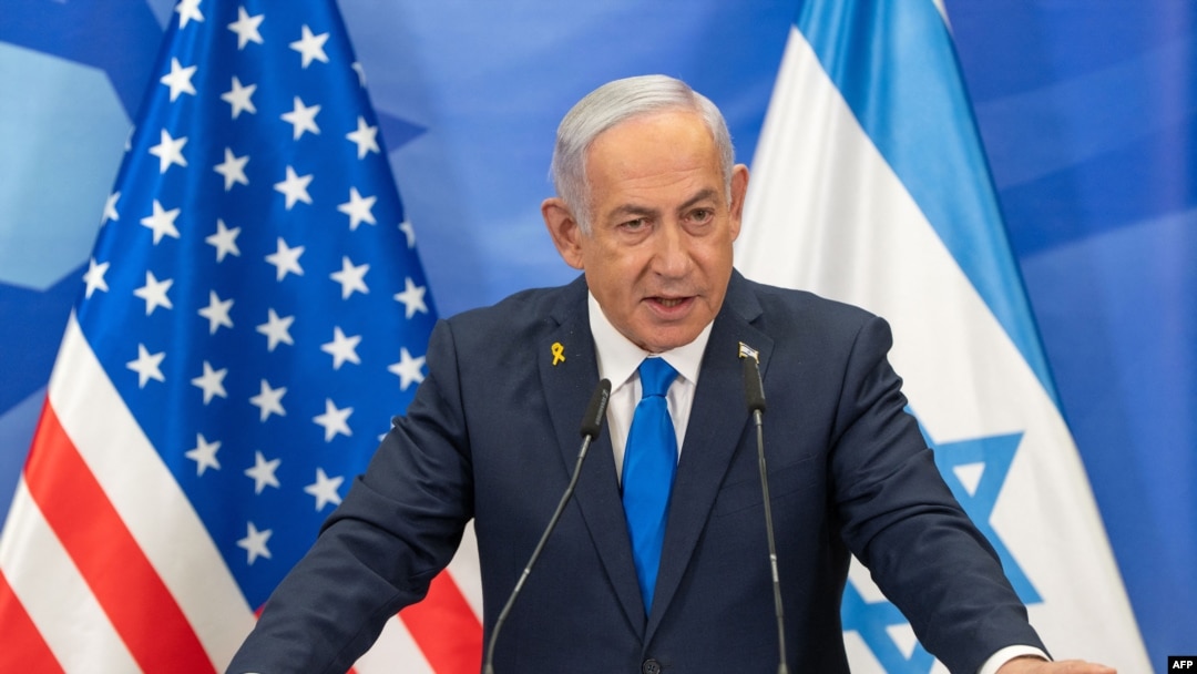 FILE - Israel's Prime Minister Benjamin Netanyahu speaks during a joint press conference with the US Secretary of State at his office in Jerusalem. Feb. 16, 2025.