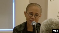 已故中国诺贝尔和平奖得主刘晓波的遗孀刘霞在纽约出席公开活动