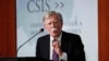 Former National Security Adviser John Bolton gestures while speaking at the Center for Strategic and International Studies in Washington, Sept. 30, 2019.