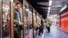Commuters arrive at Maelbeek metro station in Brussels, Belgium, April 25, 2016.