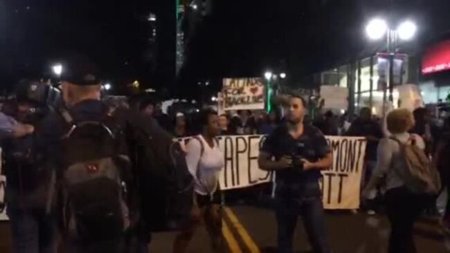 Protesters March in Charlotte, North Carolina, for a 4th Night