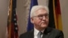 German President Frank-Walter Steinmeier speaks at the Goethe Institute, Oct. 31, 2019, in Boston. 
