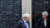 FILE - Britain's Prime Minister Theresa May (R) is seen alongside Foreign Secretary Boris Johnson, at 10 Downing street in London, May 11, 2017. 