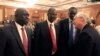 FILE - Members of South Suda'sn rebel delegation talk with US Envoy to Sudan and South Sudan Mr. Donald E. Booth (R) on Jan. 4, 2014 during talks in Addis Ababa to try and broker a ceasefire between Salva Kiir led government forces and rebels allied to de