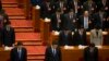 习近平等中国最高层领导人在人民大会堂为昆明车站血案的死难者默哀。（2014年3月3日）