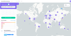 One Million Tweets, a Twitter mapping tool displays hotspots for the Russian language tweets with the key phrase "The U.S. announced that Russian troops captured the American Tomahawk missile" on March 24, 2021.