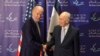Former Israeli President Shimon Peres, right, and U.S. Vice President Joe Biden shake hands during their meeting at the Peres Center for Peace in Jaffa, March 8, 2016. 