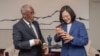 台湾总统蔡英文2020年2月在总统府会见索马利兰外交部长穆雅辛。(蔡英文推特)