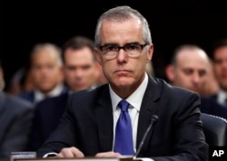 FILE - Acting FBI Director Andrew McCabe appears before a Senate Intelligence Committee hearing on Capitol Hill in Washington, June 7, 2017.