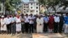 Bangladeshi Muslims attend the funeral of Xulhaz Mannan, who was stabbed to death by unidentified assailants, in Dhaka, Bangladesh, April 26, 2016.