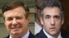 From left, Paul Manafort, former campaign chairman for the Donald Trump presidential campaign, and Michael Cohen, Trump's former personal lawyer.