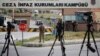 Cameras of members of the media are placed across from the prison complex in Aliaga, Izmir province, western Turkey, where jailed pastor Andrew Craig Brunson appeared on his trial at a court inside the complex, April 16, 2018. 