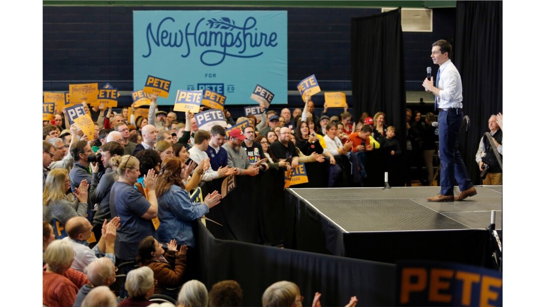 Democratic presidential candidate and former South Bend, Ind., Mayor Pete Buttigieg campaigns on Jan. 4, 2020, in Nashua, N.H.